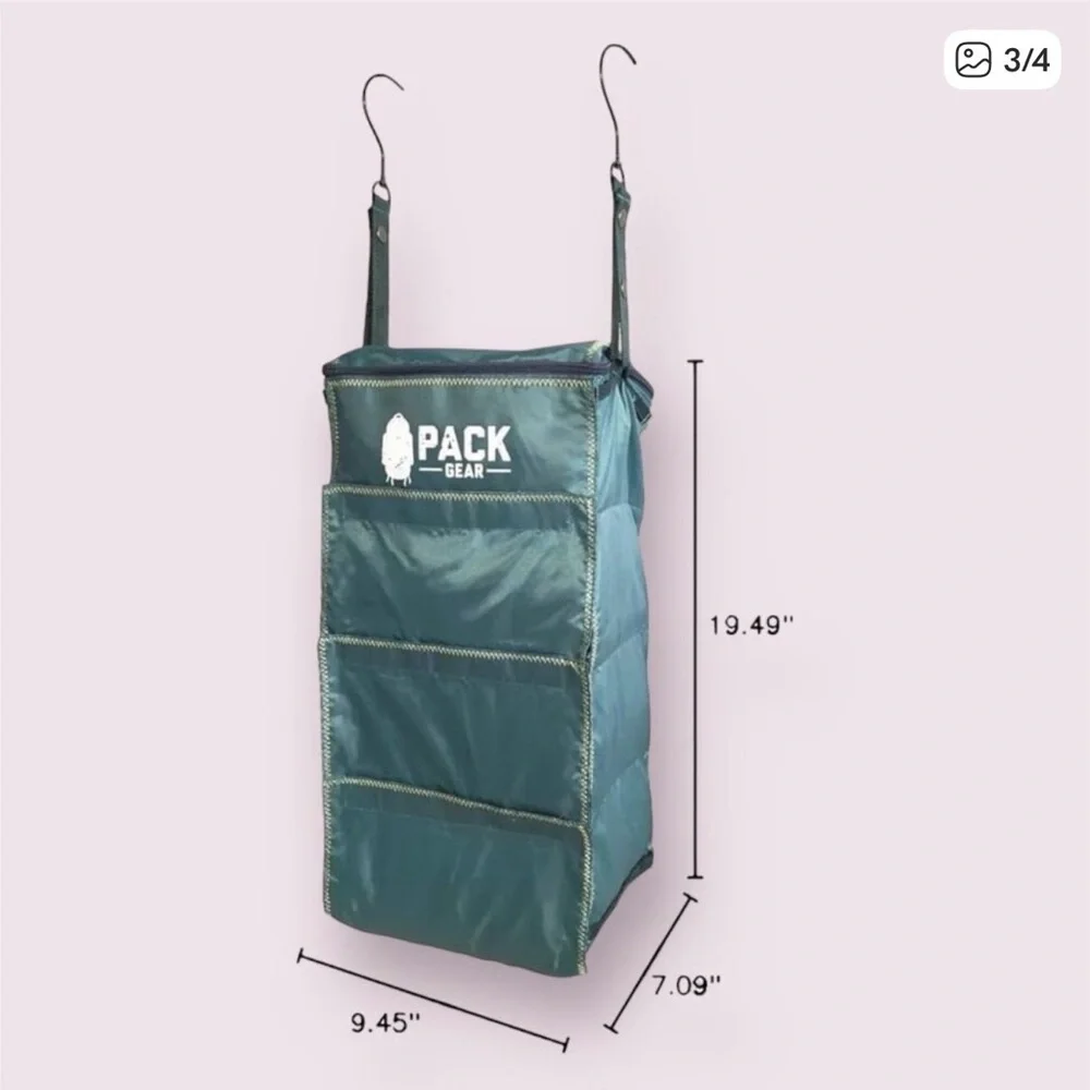 Pack Gear Teal Hanging Closet Organizer - 4-Tier Storage